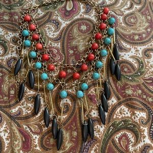 Red and blue necklace